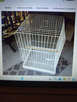 Large White Wire Bird Cage