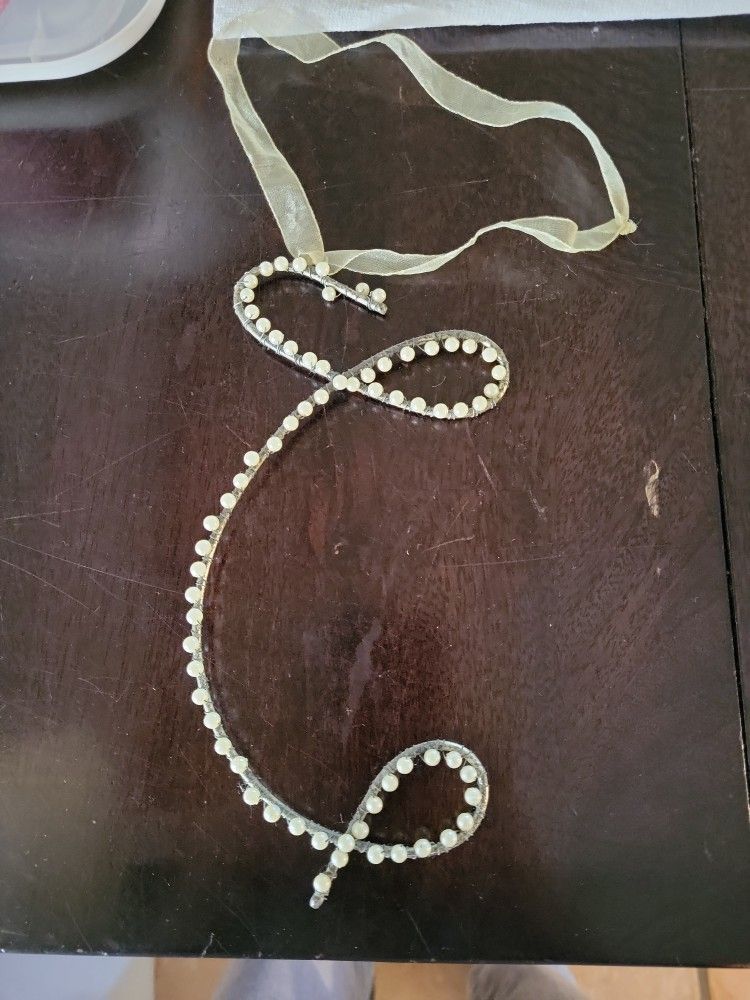 Metal Letter With Pearls