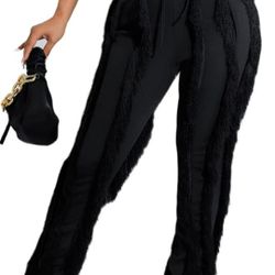 New Black Fringe Pants 