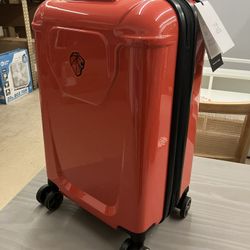 PEUGEOT Voyages Hardside Luggage with Spinner Wheels, Glossy Red, Carry-On 19 Inch, New