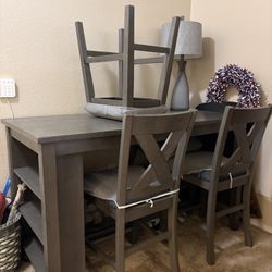 Table With Two Chairs And Stool 