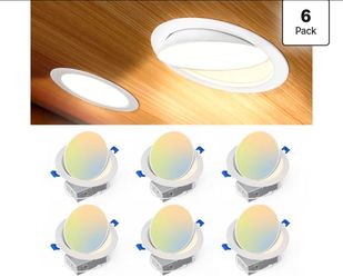 Ensenior 6 Pack 6 Inch LED Eyeball Gimbal Recessed Light, 5CCT Dimmable