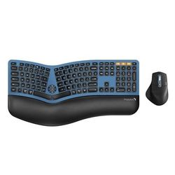 ProtoArc Ergonomic Wireless Keyboard Mouse, EKM01 Plus Full Size Ergo Bluetooth