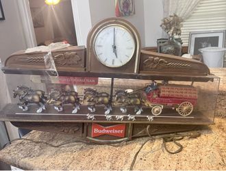 Antique Budweiser over pool table piece