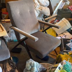 3 X Charcoal/gray Velvet Arm Chairs