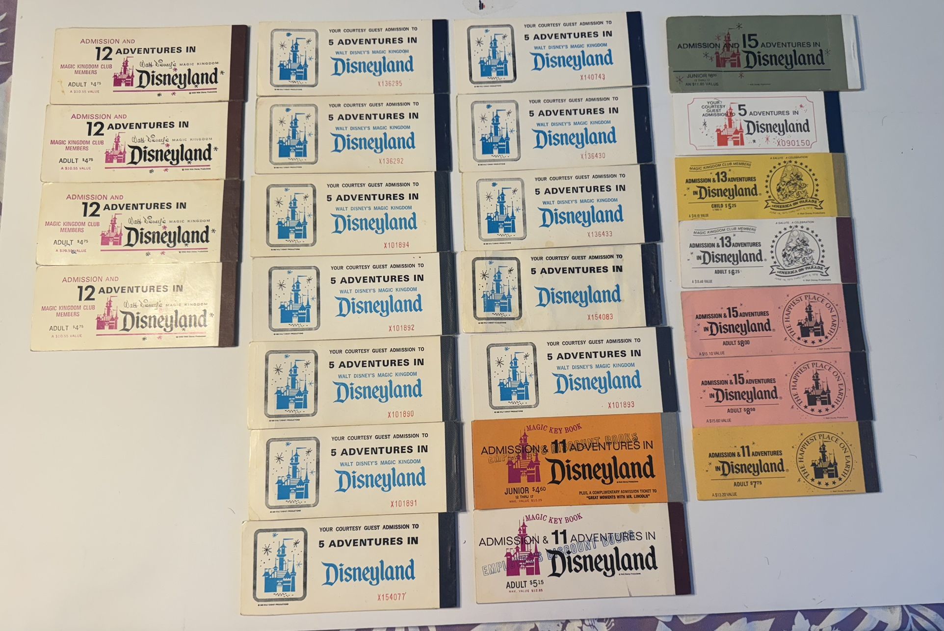 Disneyland Vintage Ticket Book Lot (1969–1979)