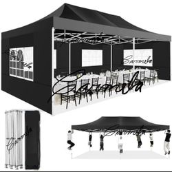 10x20 EZ Pop Up Canopy Tent Party Tent Outdoor Event Protable Instant Shelter Tent Gazebo with Removable Sidewalls and Carry Bag 