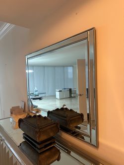 Large Modern Framed Wall Mirror – Mirrored Frame