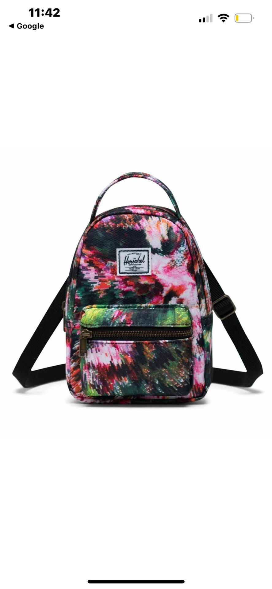 Herschel MiniNova Backpack in Black Pixel Floral
