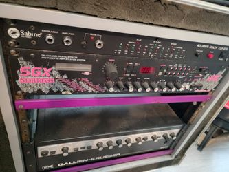 A.R.T. SGX Nightbass with 2 foot petals X-15 and x-12, midi cable.  Sabine rack tuner.  Gallien Krueger  800RB
