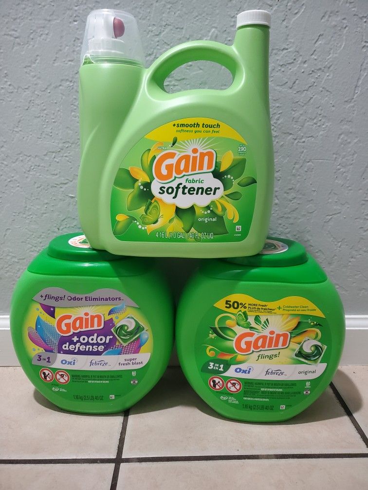 Gain 60ct and Softener 190 loads