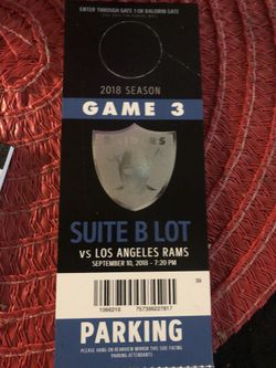 Raiders parking ticket (suite)