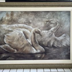 Framed Art- Swans
