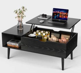 Wayfair Lift Top Extendable Coffee Table W/ Storage, Black, 39Wx17Hx20D