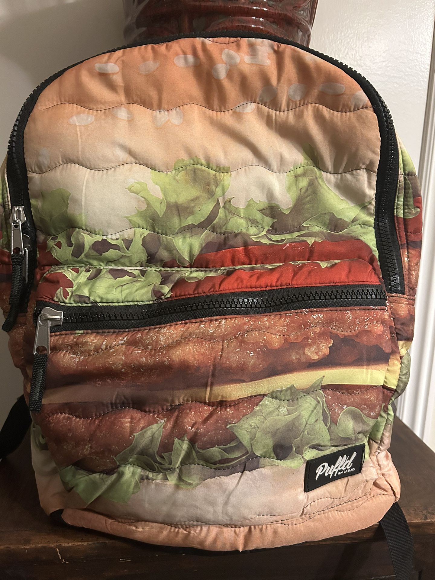 Hamburger Puffed Backpack Unique