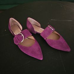 Linea Paolo Dean Pointy Toe Flat - Purple - 6 M