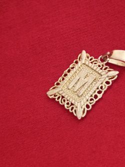 Gold/ Letter M Initial Pendant