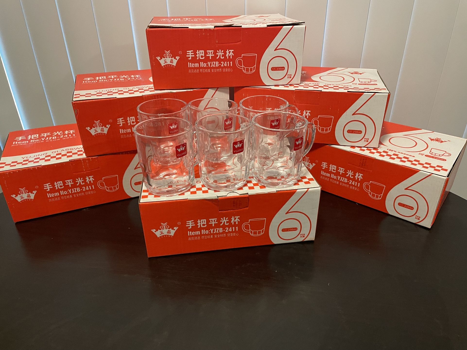 Glass Cup color box 6pcs