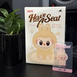 Brand New! Labubu The Monsters Have a Seat DADA Vinyl Plush Pink Pendant