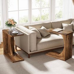 Pair of Rustic Brown C Table - RY0138