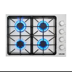VEVOR LGC3001 30 in Built-In 4 Burner Gas Cooktop, Stainless Steel, NG