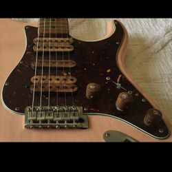 custom koa bobbin hand made USA Guitarmory HSH pickups on a Tortoise shell guard