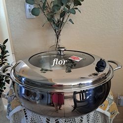 CACEROLA DE 22 QT DE ACERO INOXIDABLE 5-PLY VIDA SANA PRINCESS HOUSE 🫒🍋