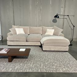 FREE DELIVERY - Cream/Ivory Oversized Sectional