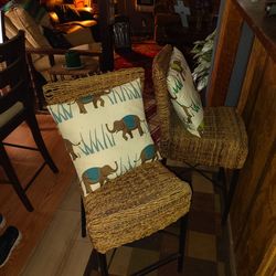 Wicker Set Of Bar Stools