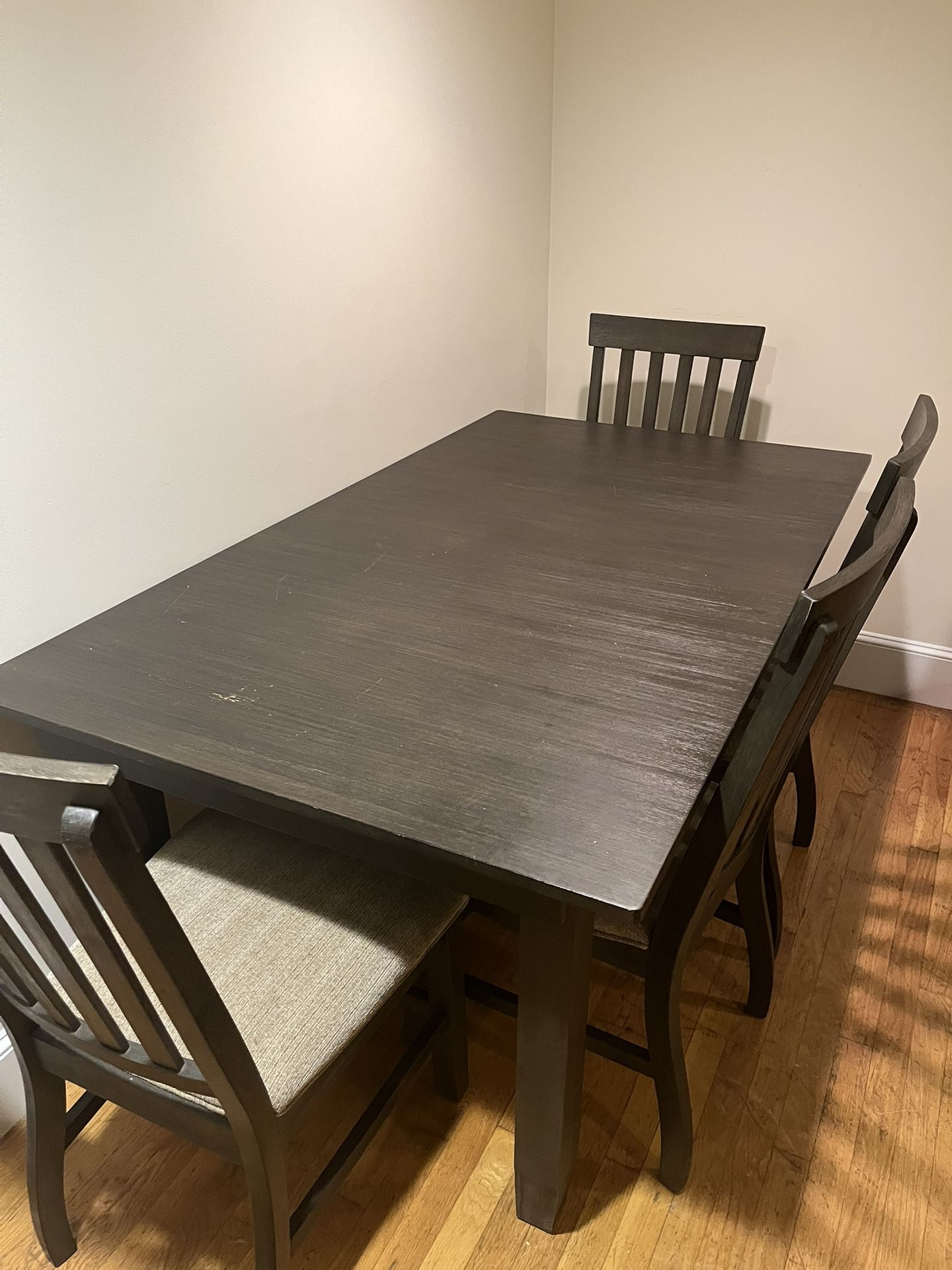 Dark Wood Table With Four Chairs