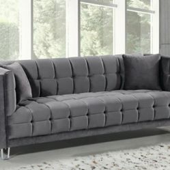Mariel Velvet Grey Sofa

