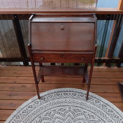 Antique Solid Mission Oak Secretary Desk