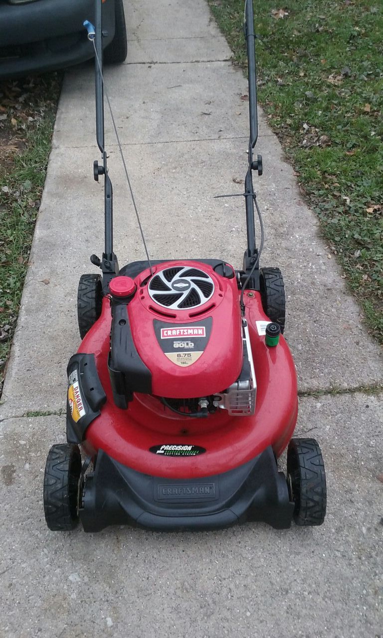 Craftsman gold 6.75 horsepower Precision Plus push mower like new