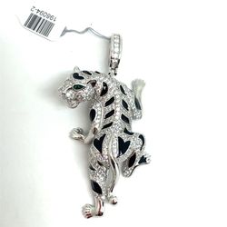 925 Sterling Silver CZ Jaguar Pendant 26.40g 198094/2