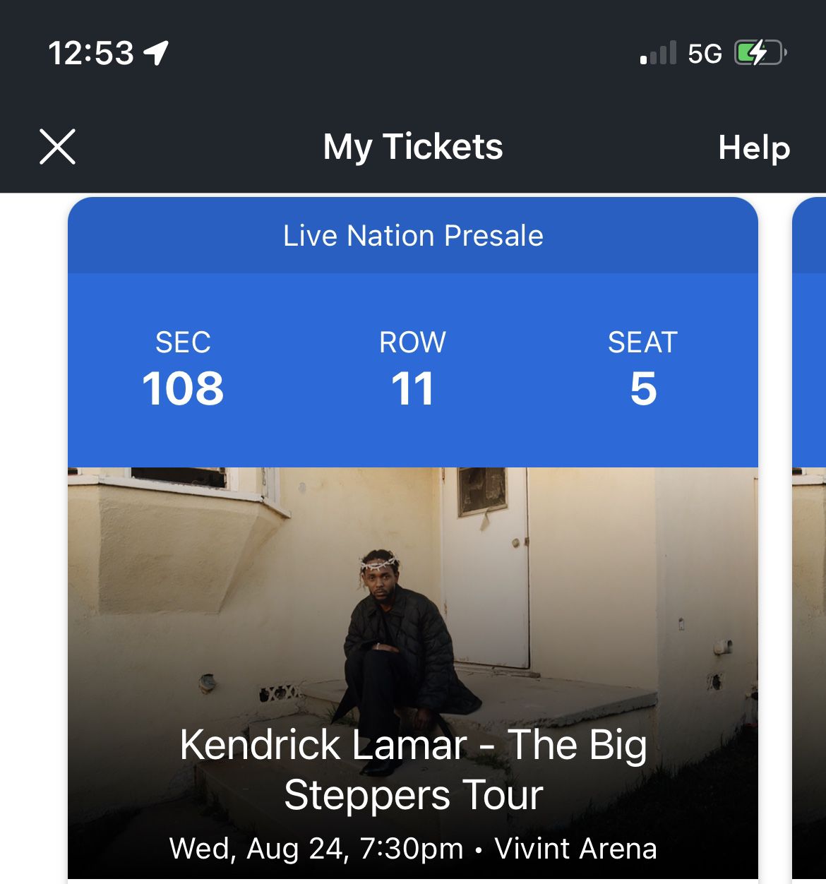 Kendrick Lamar Ticket Salt Lake City 8/24/22