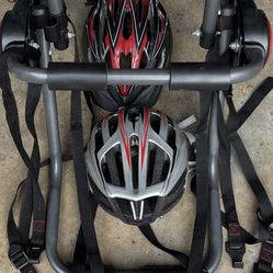 Bike Car Rack And Two Helmets