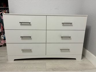 White 6-Drawer Double Dresser