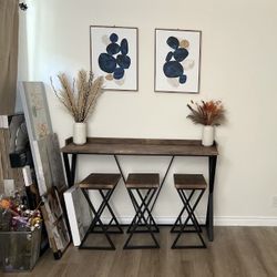 High Desk With 3 Chairs 