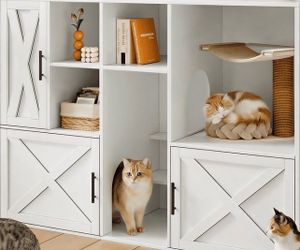 Beautiful 4 single cat litter Box hider plus