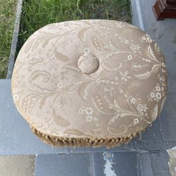 Vintage Style Ottoman Stool with Tassel Detail