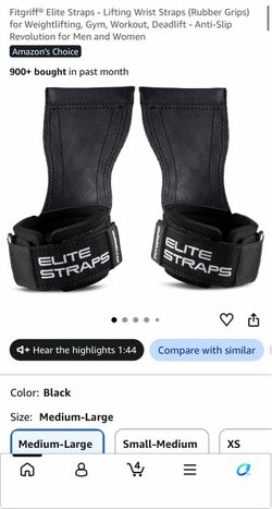 Fitgriff Elite Lifting Straps / Grips (Medium-Large) - Gym & Deadlifts