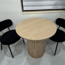 Modern 3-Piece Dining Set – 31” Storage Table + 2 Chairs