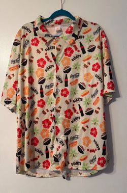 MLB San Francisco Giants 2023 Hawaiian Men’s XL Button Up Shirt Coca-Cola Zero