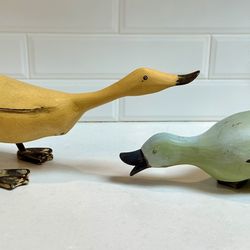 Smith & Hawken Carved Wood Duck Statues