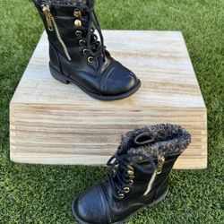Link Black Kids Boots with Gold Accents