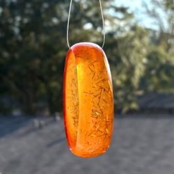 Tinsel Confetti Lucite Bangle Bracelet - Warm Honey Color