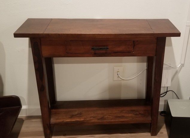 Wooden Entry Table With Drawer