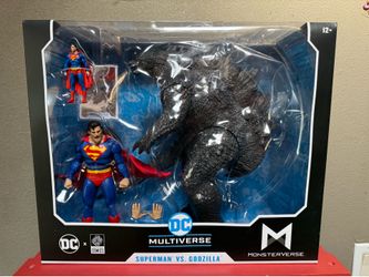 McFarlane Superman and Godzilla figures
