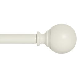 New - Curtain rod - Ivory - 5/8 Thick - 28-48in Long