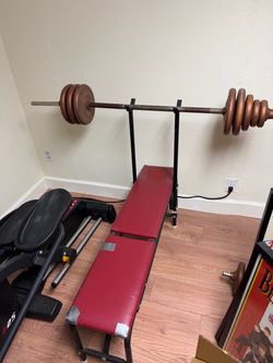 Weight bench and assorted weights
